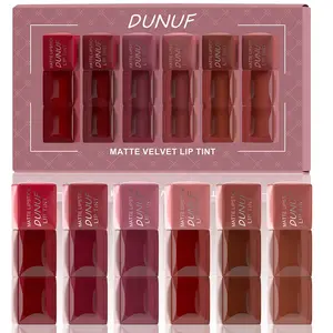 6-piece Velvet Lip Gloss Set, Matte and Easy to Apply, Christmas Gift Set
