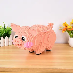 Pig Assembly Toy Set, Building Blocks Set, Interactive Parent-Child Building Kit, Educational Entertainment for Kids Aged 8+, Desktop Decoration Gift