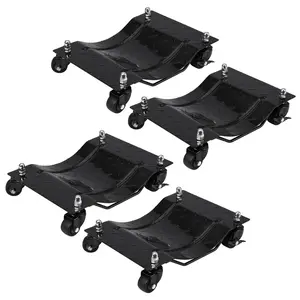 Heavy Duty 6,000 LBS Car Wheel Dollies (Set of 4) – 3-Ton Capacity Vehicle Tire Skates with Brakes – 360° Swivel Nylon Wheels for Easy Positioning – Industrial Garage Mover for Cars, Trucks, Trailers & Motorcycles