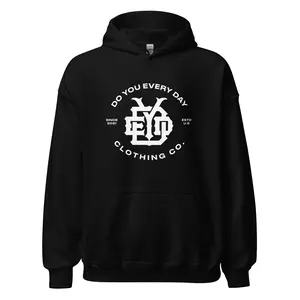 Emblem Logo Pullover Hoodie - Polyester-Spandex Fabric Sweatshirt with Pocket, Athletic-Casual Style for Daily Wear