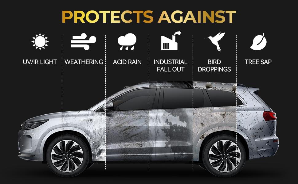 12H Graphene Ceramic Coating for Cars - 60ml, Professional Ceramic Coating | High Gloss Finish | Hydrophobic | Scratch & Protection | Easy To Use