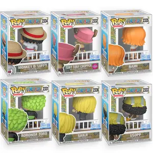 Funko POP One Piece - Set of 6 - Monkey D. Luffy, Zoro, Sanji, Nami, Usopp & Tony Chopper "Waving Goodbye" Vinyl Figure with Epic Collectibles Premium Box Protector Included