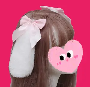 Pink Blue Purple Lolita Headdress Bow Lolita Hair Pin Cosplay Accessories Christmas Gift