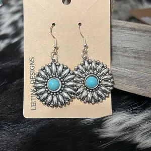Turquoise Daisy Earrings