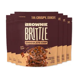 Brownie Brittle – Original Chocolate Chip Thin and Crispy Sweet Snacks, Family Size (6, 5 oz), Rich Gourmet Brownie Bites Dessert