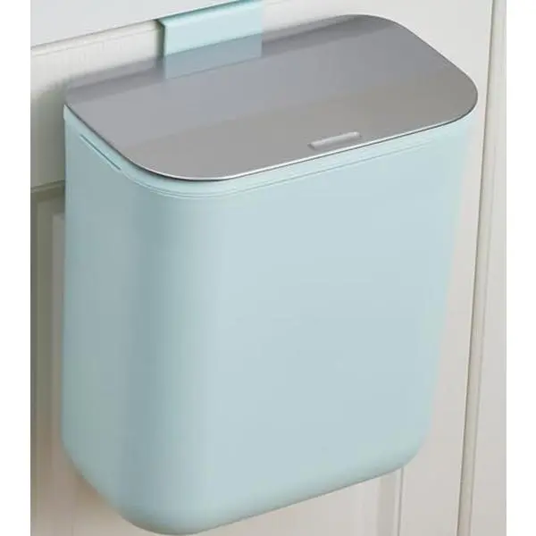 GAOMON 2.4 Gal Plastic Rectangular Kitchen Compost Bin with Filter - Small Hanging Trash Can for Cabinet Door, Slide-Mounted for Easy Cleaning