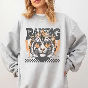 Raising Wild Things Sweatshirt - Ash Grey - Sublimation - Mama Sweatshirt - Unisex Jersey Sweatshirt