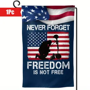 1pc Memorial Day Patriotic Garden Flag Double Sided Land Of The Free Because Of The Brave Independence Day 4th Of July Yard Outdoor Outside Holiday Decoration One Size No Flag Pole