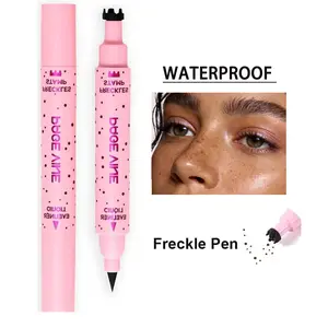 DUAL-USE Waterproof Freckle Pen & Eyeliner – Natural Faux Freckles Freckle Stamp for Realistic Sun-Kissed Freckles, Long-Lasting SmudgeProof Sweatproof TransferProof , Fine Tip Easy Application for Quick Natural Makeup Looks, Beginner Friendly, Daily Wear