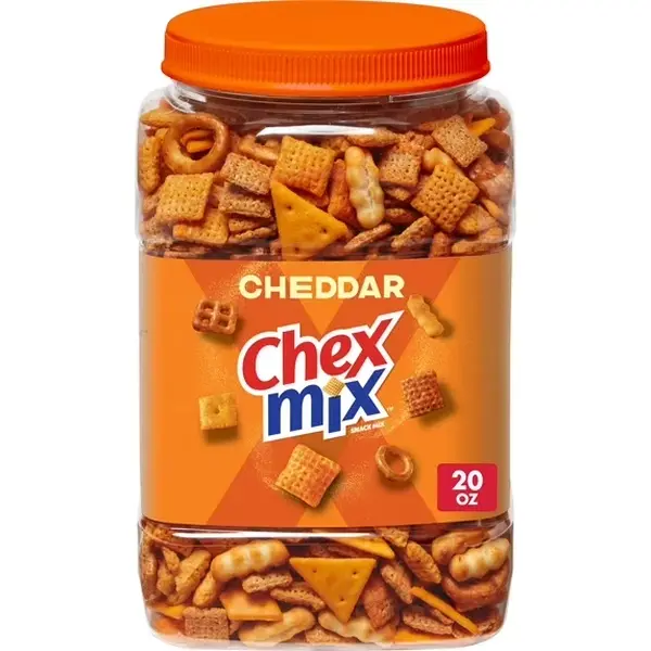 CHEX Cheddar Snack Mix - Crunchy, Salty Snack, 20 oz Tub