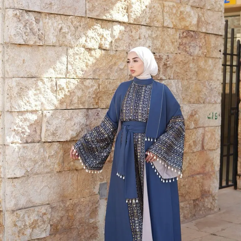 Women's Formal Pearl Abaya Dress - 2-Piece Womenswear Set
