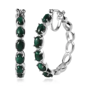 Gemstone Hoop Earrings for Women with Platinum Plating - Unique Cute Fashion Hoops Birthstone Jewelry Christmas Gifts