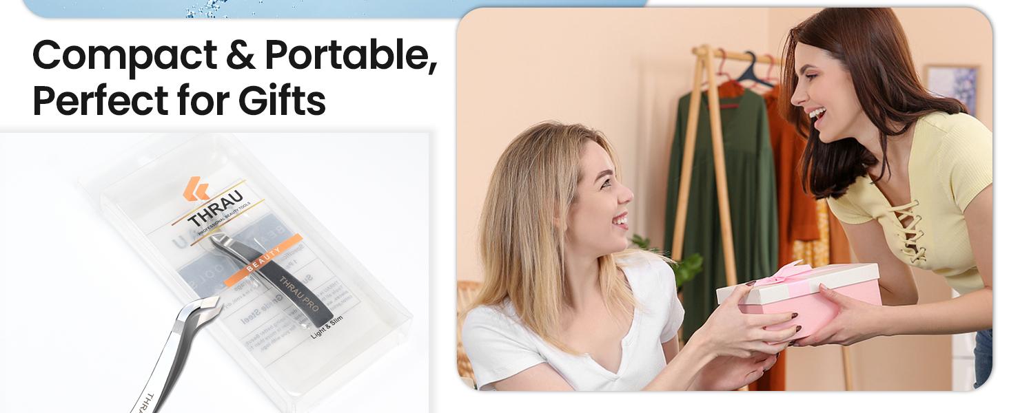 THRAU Mini Cuticle Trimmer Tweezers, Professional Cuticle Nippers Cutter for Manicure and Pedicure, Stainless Steel Precise Nail Clippers Scissors