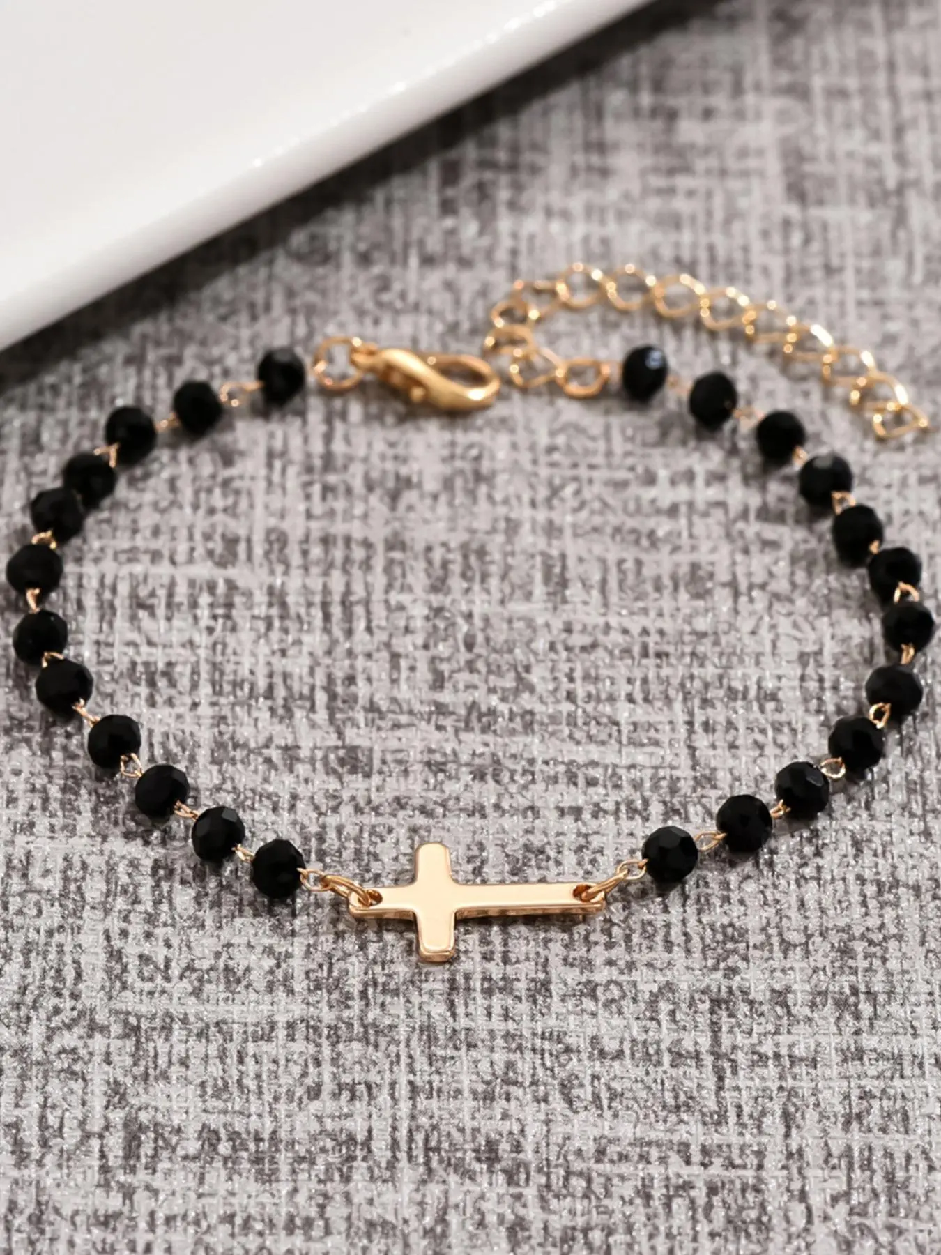 Fashion Cross Charm Decor Bracelet, Cross Beads Bracelet, Beaded Bracelets, Fashionable Temperament Beaded Design Hand Jewelry for Party, Daily Clothing Decor for Girl, Trendy All-match & Exquisite Jewelry for Birthday Gift, Fashionable Bracelet Style