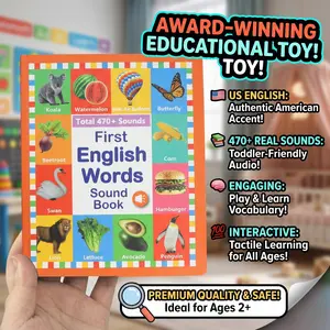 Educational Talking Sound Book – 470+ Words, 21 Themes, 6 Songs & Piano Keys | Perfect Gift for Kids Ages 3–9 | Fun & Interactive Learning Toy Colorful Car