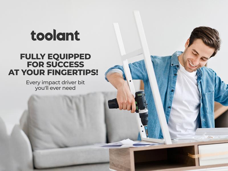 toolant Impact Driver Bit Set,52-Piece S2 Steel Screwdriver Bit Set,Hex,Torx,Phillips,Slotted,Square Bits and Nut Driver with Case, FathersDayGift