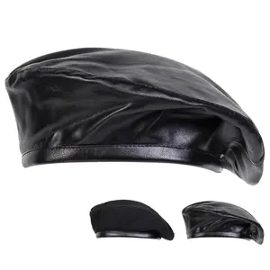 Unisex Solid Color Beret Hat Men and Women Painters Hats Autumn and Winter Warm Berets Flat Caps