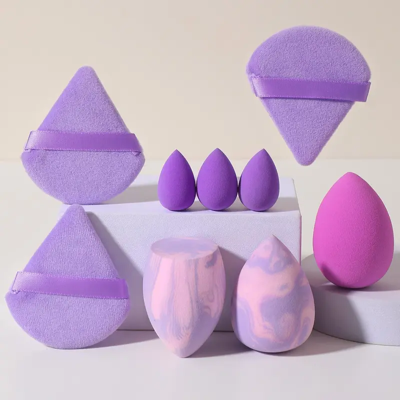 Makeup Sponge & Puff Beauty Blender Set, 9 Counts/set Versatile Powder Puffs & Beauty Blenders, Face Beauty Makeup Cosmetic Tool, Christmas Gift
