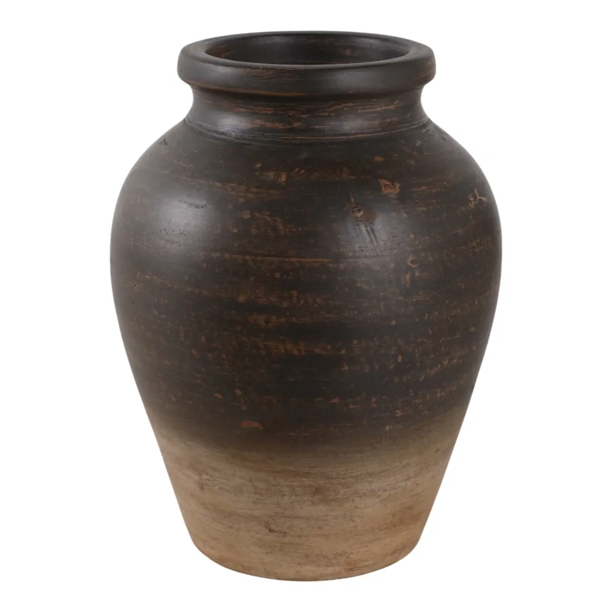 Sagebrook Home 18253-04 10-Inch Traditional Terracotta Decorative Jug Vase - Chocolate Brown Novelty Home Supplies Vase with Natural Finish (7 lbs) for Centerpiece, Entryway Decor, 10 Inches
