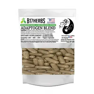 Adaptogenic Blend - Ashwagandha, Gel. Maca Root, Cordyceps & More 100 Veggie Capsules