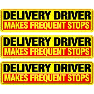 2 Pack Heavy Duty Magnetic Delivery Vehicle Frequent Stops Signs (2*12"*3") Delivery Driver Car Sign for Delivery Drivers, Reflective At Night