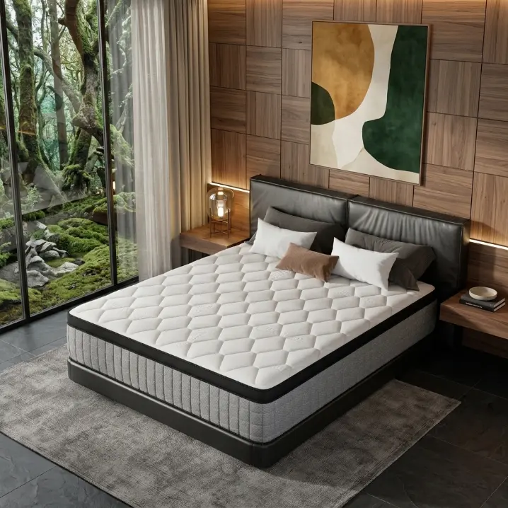 12 Inch Twin Full Queen King Mattress, Hybrid Memory Foam & Pocket Spring, Pressure Relief for Comfortable Restful Sleep, Queen Size Mattress, Mattress Queen Size