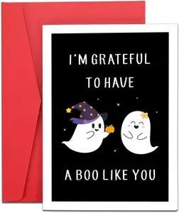 Valentine Day Gift  for Women Adult Boo Basket Stuffers for Her Him Adult Women Spooky Basket Stuffers for Boyfriend Girlfriend Couple Boo Basket Gifts for Women Kids Halloween Cards for Her