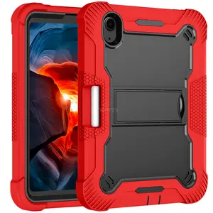 iPad Mini 6 (2021) Heavy Duty Kickstand Case HYB75 Red Accessories Computer