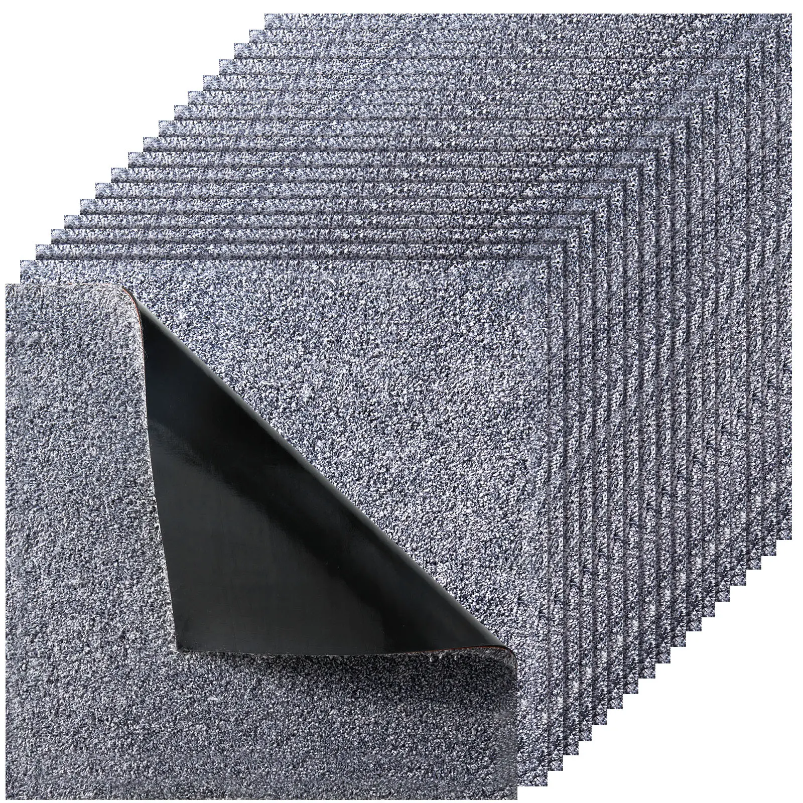 【SummerFinds】VEVOR 18x18 in 10-Pack Self-Adhesive Carpet Tiles, Damage-Free Plush Top Cozy Area Rug Squares, Fluffy Modern Indoor Square Floor Mat (22.5 sq.ft Coverage), Easy DIY for Living Room, Bedroom, Gray