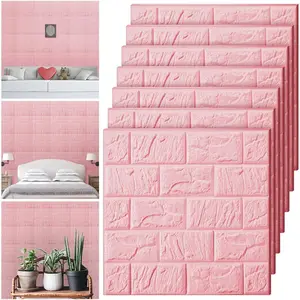 30 count 28.81 Sq ft  Wall Panels Peel and Stick  Brick Wallpaper Printable Faux Brick Wall Panels Decorative Self Adhesive Tiles (Elegant )