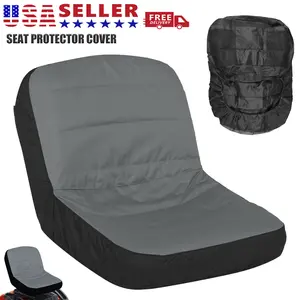 SJPACK Universal Riding Lawn Mower Tractor Seat Cover Padded Comfort Pad Storage Gray Seat Protector Cover