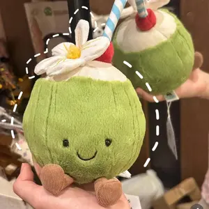 Jelly Cat Peach Pear Cherry Plush Doll Smiling Face Fruit Series Home Bedroom Decoration Pet Interactive Toy Birthday Gift