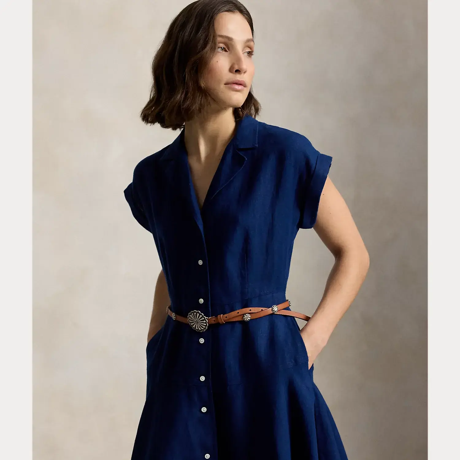 Polo Ralph Lauren - Linen Cap-Sleeve Shirtdress