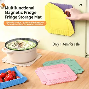 Multi-Functional Foldable Storage Box, Magnetic Silicone Insulating Pad, Outdoor Folding Cutting Board, Ideal for Home Organization