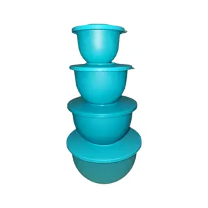 Impression 4pc Bowl Set Teal 4.3L 2.5L 1.3L 500ml Stackable Kitchenware for Cooking & Serving