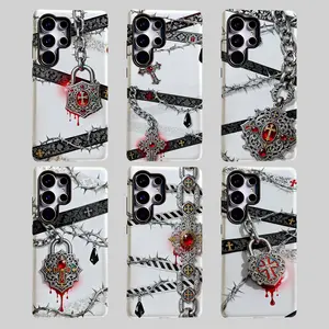 [Samsung S26 New]Gothic-style printed Phone case for Samsung Galaxy S25/S24/S23/S22/S21/PLUS/FE/Ultra/NOTE20/A71/A56/A55/A54/A53/A52/A36/A35/A34/A26/A25,cross pattern Shockproof Wireless Charging Shockproof,drop-proof,non-slip,thickened two-in-one cover