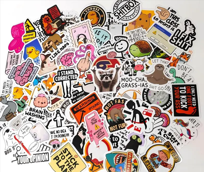 130PCS Funny Saying Sticker Pack - Snarky,Sarcastic Bold Humor Vinyl Waterproof Memestickers for laptop, computer, water bottle, ipad,phones bumper folding chair sticker pack