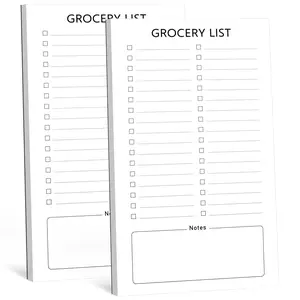 2 Pack Per Grocery List Magnet Pad for Fridge, Magnetic Notepads Grocery List Pad for Fridge, Full Magnet Back Shopping Lists 60 Sheets Per Note Pads