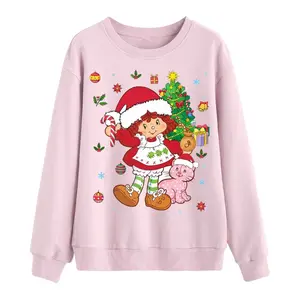 Youth Adult Christmas Strawberry Cartoon Sweatshirt, Cute Strawberry Girl Youth Shirt, Very Berry Christmas, 80's Cartoon Movie, strawberry shortcake