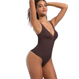 Seamless Covered Bust Jumpsuit Thong Bodysuit Peach heart collar Fit Womenswear Comfort Shapewear Breathable Comfortable Day Tummy Tuck Garment Shaper Clothes Smooth Zipper Spaghetti Strap