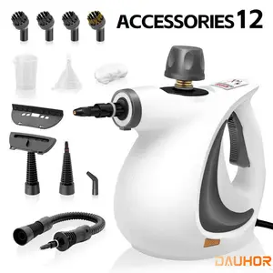 DauHor 2026 New Portable Handheld Steam Cleaner, with detergent container and safety lock, equipped with 12 accessories, fast heating, suitable for beds, sofas, furniture, kitchen, bathroom, floors