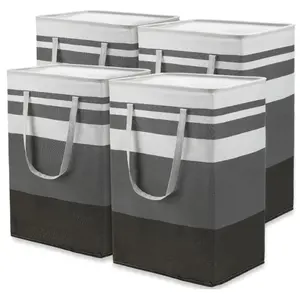 4Pack 75L Large Freestanding Laundry Hamper, Collapsible Laundry Basket Hamper with Handles Waterproof Clothes Hamper Organizer for Easy Storage