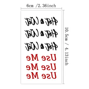 1pc Sexy Style Waterproof Temporary Tattoo Sticker For Women. "Hot&Wet" Design, Can Be Used On The Chest, Shoulders, Waist, Back, And Legs. Perfect For Parties, Valentine'S Day,Body Accessory.