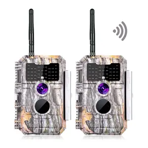 BLAZEVIDEO 2-Pack Wireless Trail Camera WiFi Stealth Camouflage Game & Wildlife Cameras Night Vision for Hunting 24MP 1296P Wildlife Deer Camera No Flash Motion Activated IP66 Waterproof & Time Lapse(W600grey)