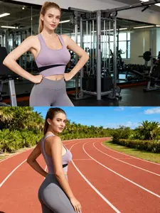 [Yoga] Combo 3 pcs Women's Yoga Sports Bra Wire-Free Vest Gathering Shaping Body Fitness Running Yoga Quick-Drying Sports Bra Tshirt, hristmas gifts for women