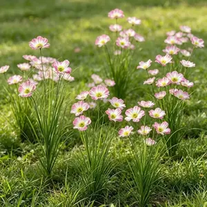 30 Flowers 10 Bundles Artificial Onion Grass & Hortian Flower Bundle - Realistic Green Plastic Plants, Realistic Faux Flowers, for Outdoor Garden, Patio, Indoor Decor - Perfect for Home, Living Room, Event Decoration - Ideal for All Seasons