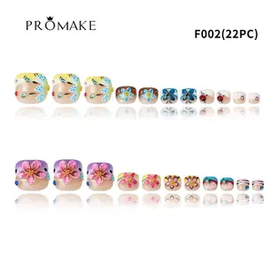 |Promake Toe Nails|- Totally 22 PCS Toe Nails- Luxurious Feet Nails- 100% Hand Made- Press On Toe Nails- Foot Nails
