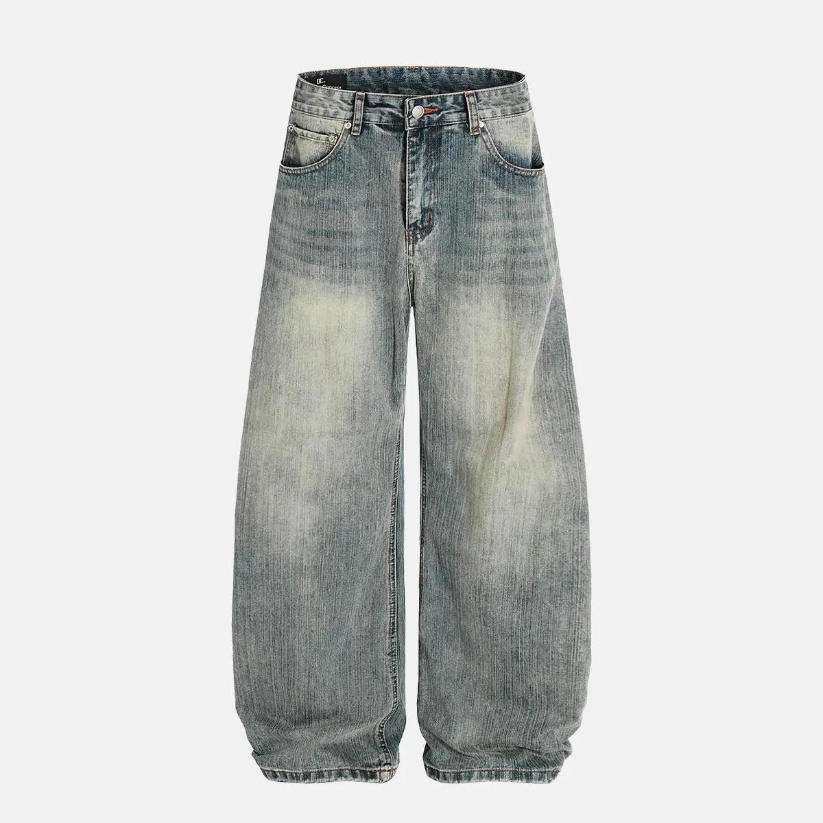 inflation Men's Faded Wash Stripe Denim Jeans, Baggy Flared Bootcut Fit in a Cotton Blend for Streetwear, Menswear, Fashion, Baggy Denim Men's Jeans, Denim Pants