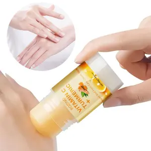 40g Turmeric Vitamin C Hand Balm Stick, Moisturizing Hand Cream Foot Care Balm for Dry Cracked Skin, Foot Moisturizer, Hydrating Lightweight Hand & Elbow Skin Care Product, Hydrate, Moisture, Intensive Foot Care