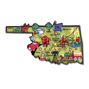 Oklahoma Artwood State Magnet Souvenir by Classic Magnets